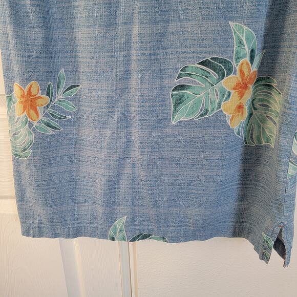 Tommy Bahama Blue Silk Turkish Sea‎ Bloom Adrift Floral Button Front Shirt Large - Picture 11 of 16